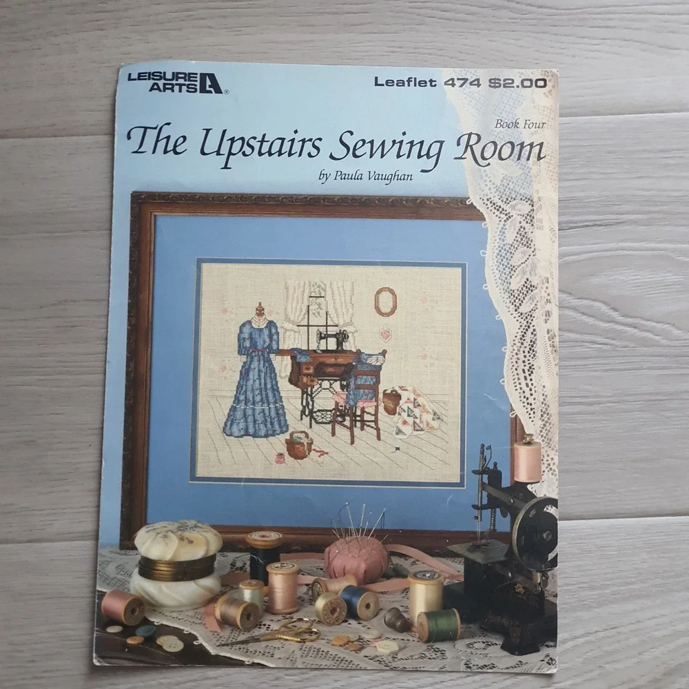Leisure‎ Arts Paula Vaughan The Upstairs Sewing Room Cross Stitch Leaflet 1986